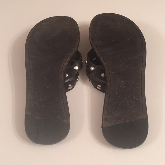 Tehama Resort Wear Black Studded Leather Sandals - Picture 2 of 7